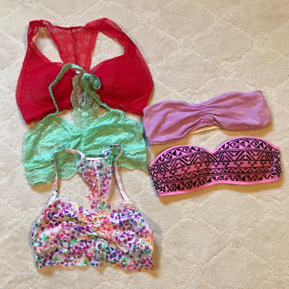 Lot of 5 Victoria’s Secret Pink bralettes
